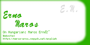 erno maros business card